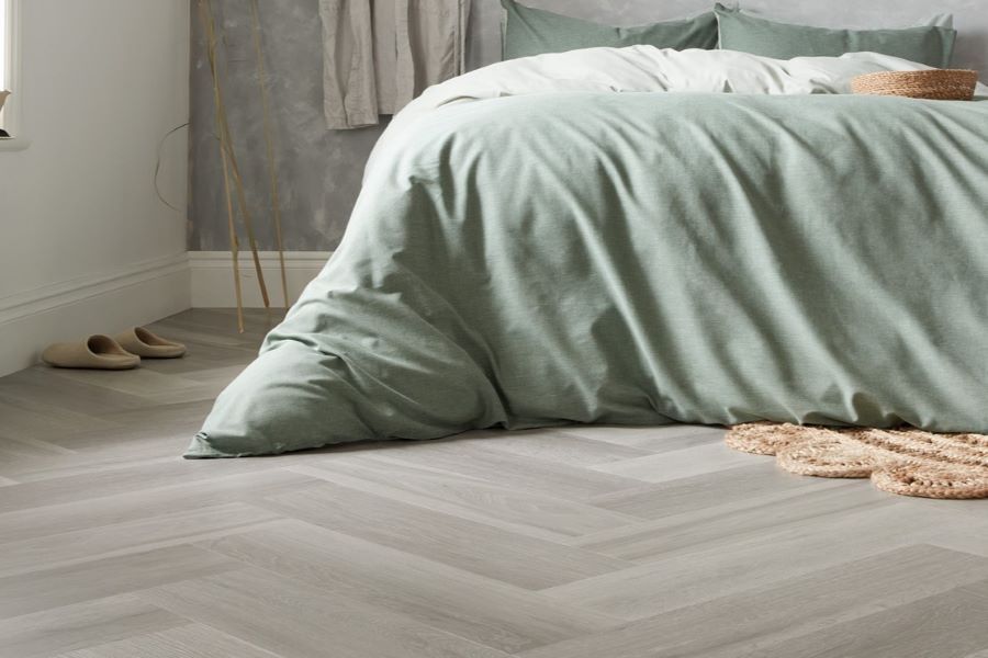 karndean herringbone luxury vinyl flooring in a living room